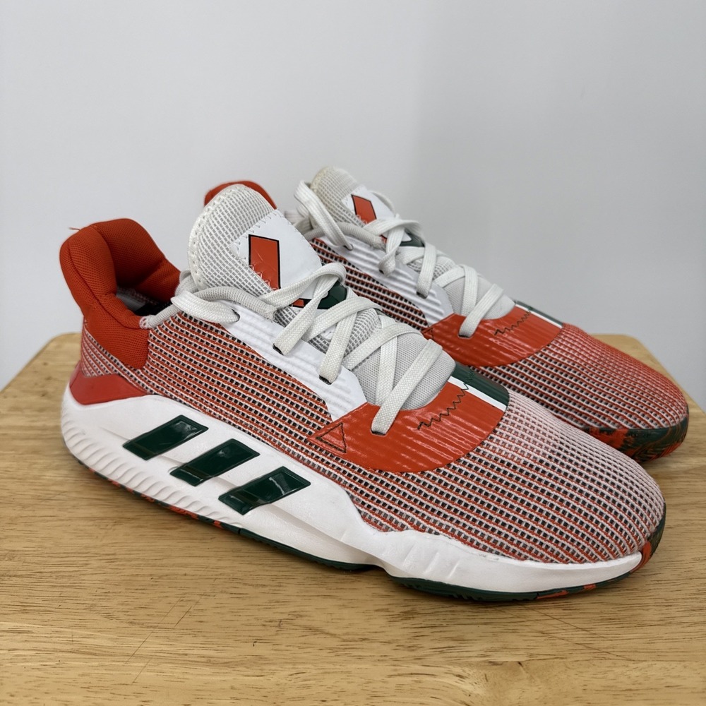Adidas Pro Bounce 2019 Low Miami Hurricanes Sneakers Mens Size 12 Athletic Gym